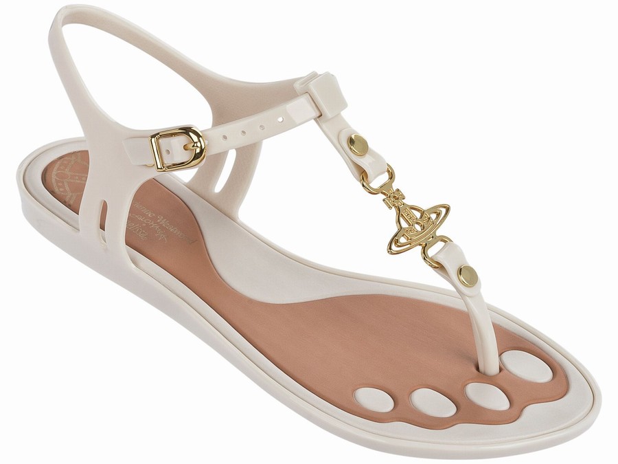 Sandalias Melissa Vivienne Westwood Solar Mujer - Blancas - Argentina LHG-073196